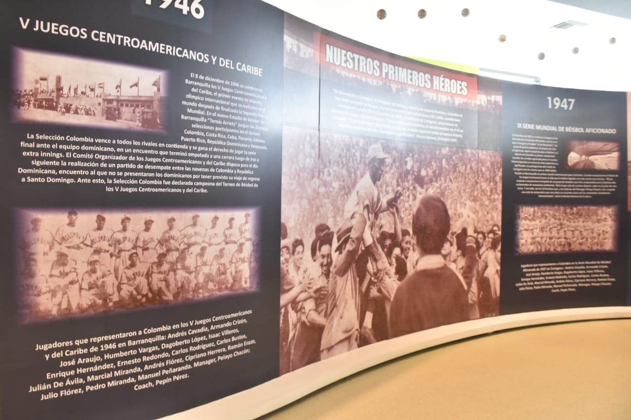 La primera base del museo también muestra como inició el béisbol profesional en Barranquilla. 