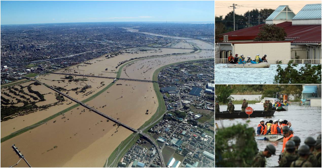 Inundaciones en Japón deja el tifón Hagibis.
