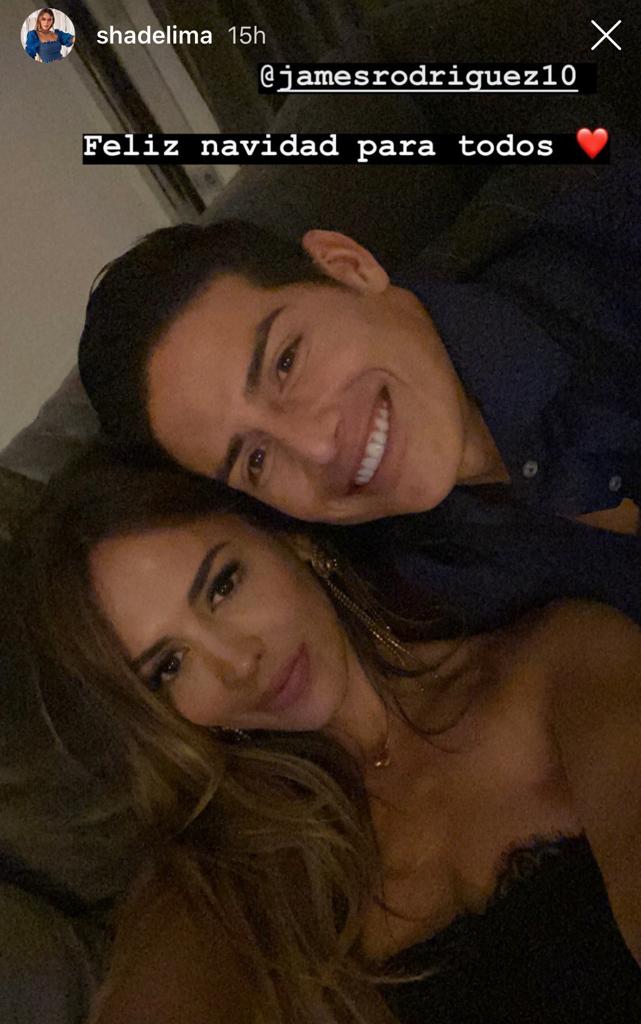 El futbolista James Rodríguez con su novia Shannon De Lima.