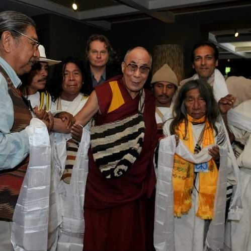 El Mamo Jacinto con el Dalái Lama.