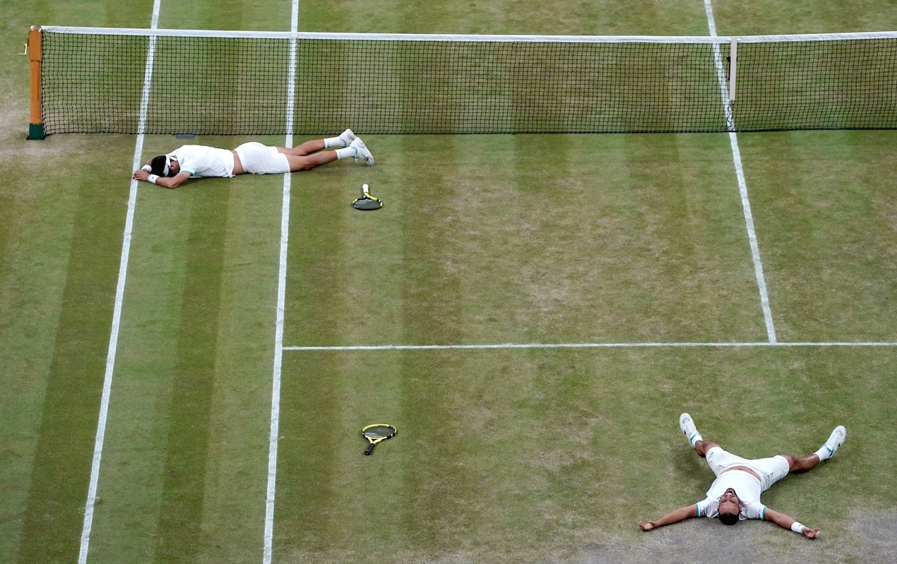 Felicidad desbordada por el título en Wimbledon.