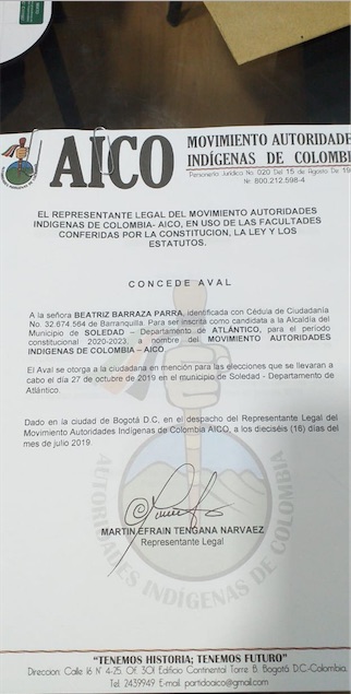 El aval entregado por AICO