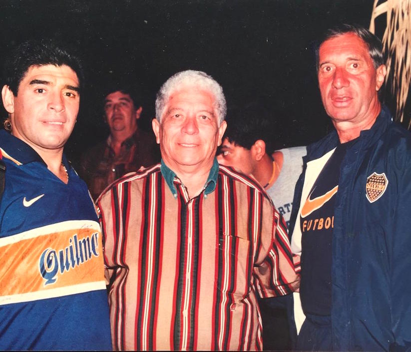  Con Diego Maradona y Carlos Bilardo.