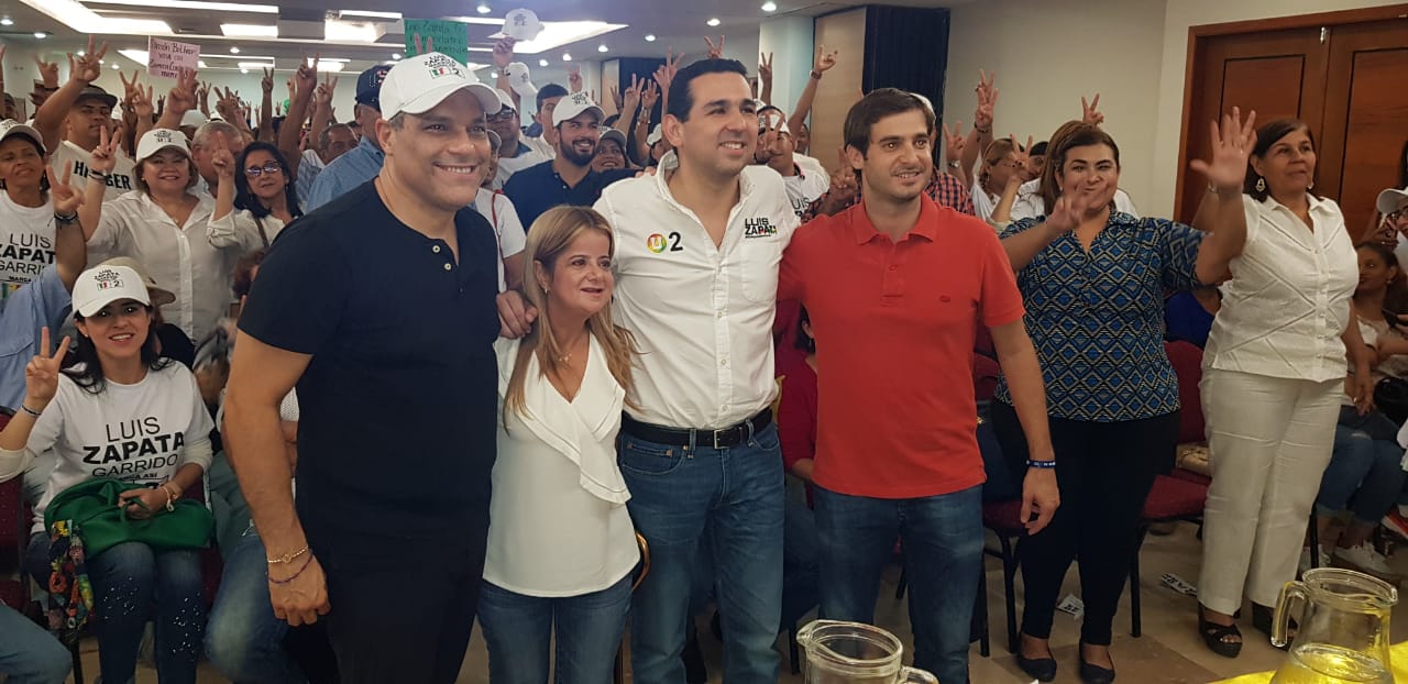 El senador José David Name; la candidata a la Gobernación, Elsa Noguera; el aspirante al Concejo de Barranquilla, Luis Zapata Garrido y Alfredo Carbonell.