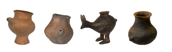 Selección de vasijas de alimentación de la Edad del Bronce Tardío.