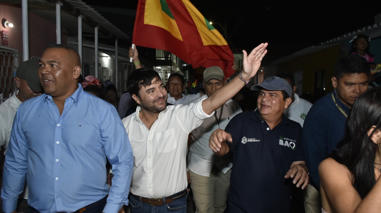 El Alcalde de Barranquilla, Jaime Pumarejo y el secretario de Obras Públicas, Rafael Lafont.
