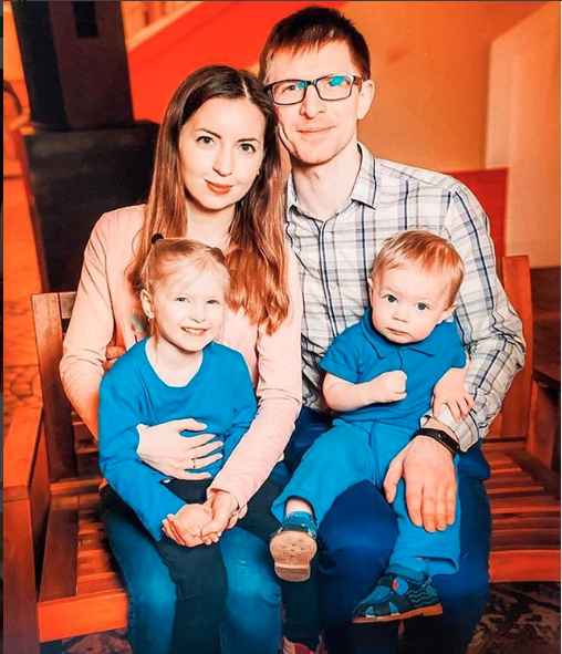 Ekaterina Didenko y su familia.