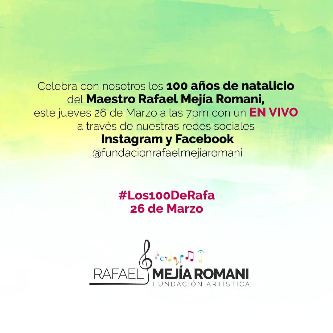Invitación de la Fundación Rafael Mejía Romani.
