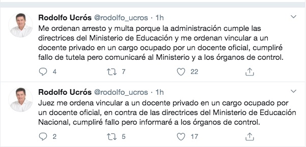 Los trinos del Alcalde Rodolfo Ucrós.