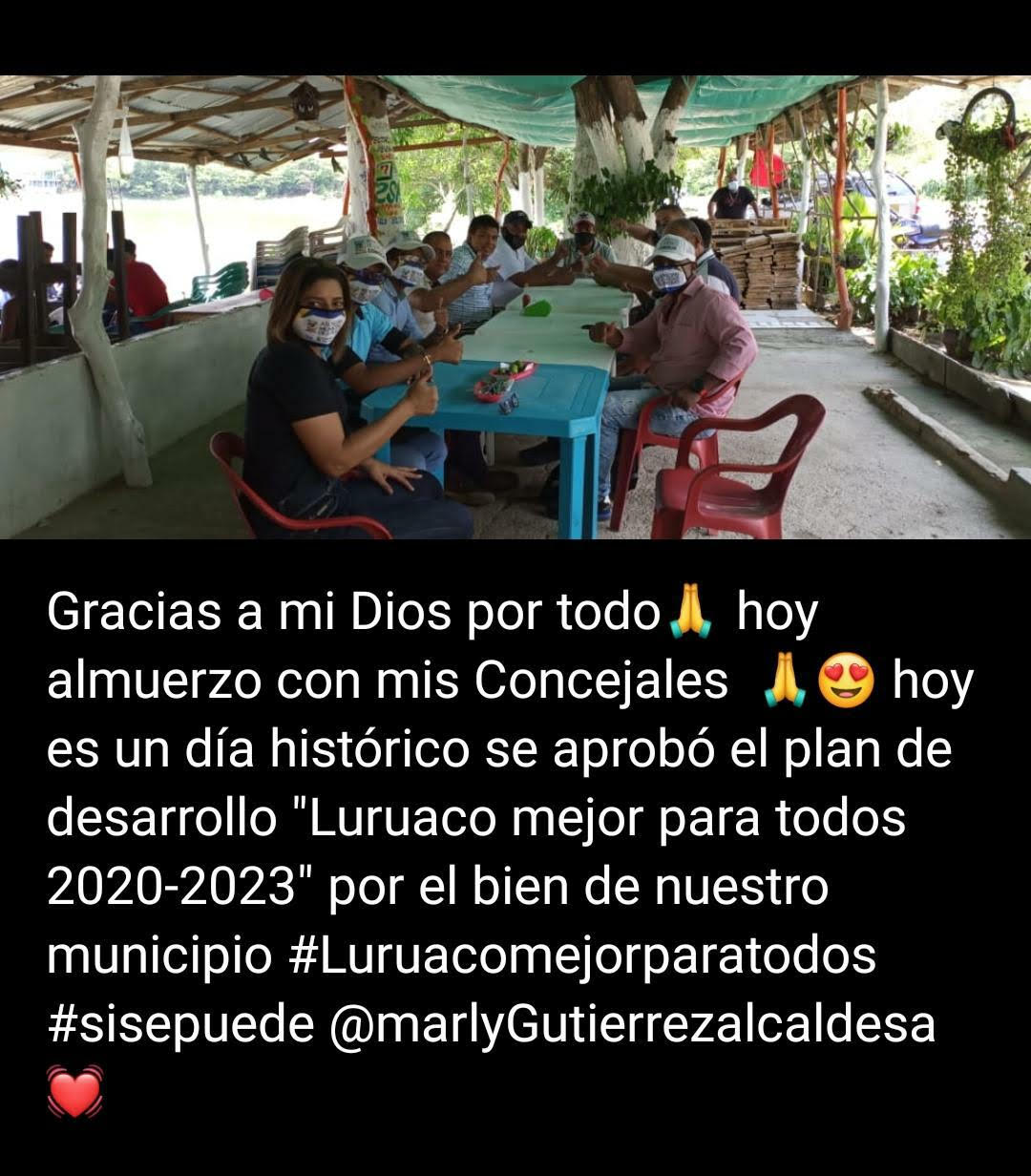 Publicación de Facebook de la alcaldesa de Luruaco.