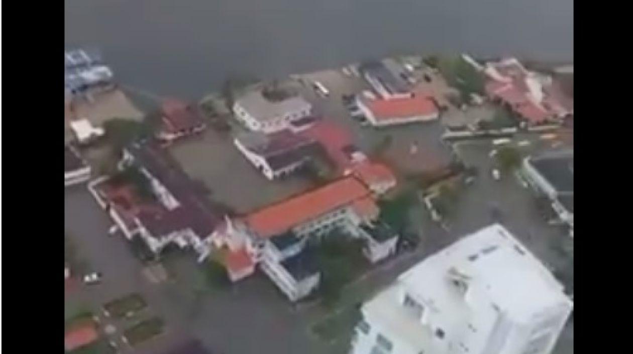 Panorámica de Cartagena inundada.