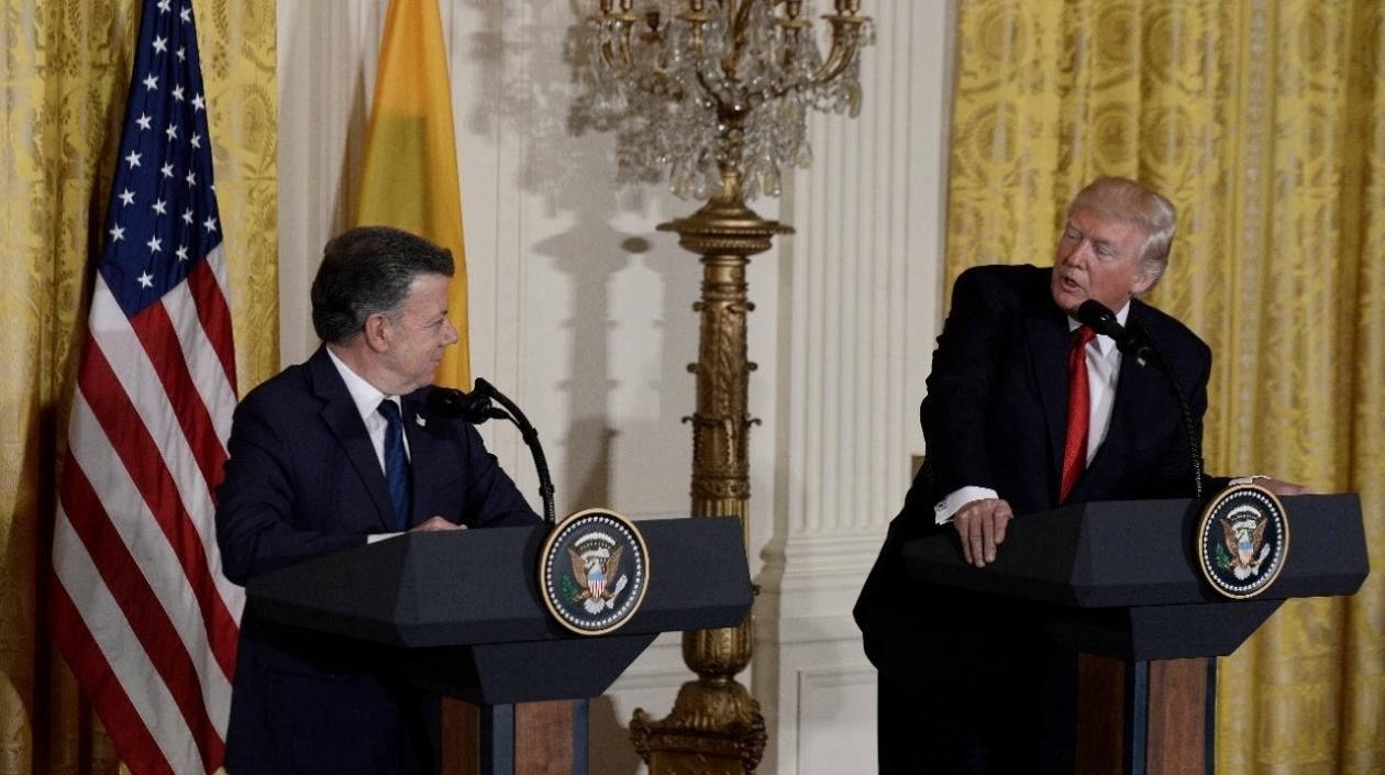 Juan Manuel Santos y Donald Trump.