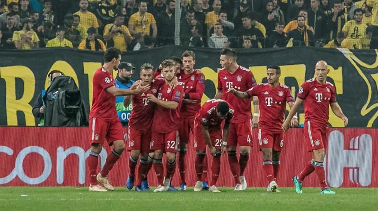 Celebración de los jugadores de Bayern Múnich. 