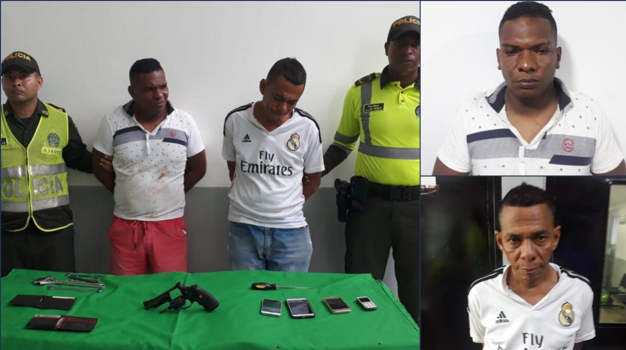 Luis Eduardo Valencia Iriarte y Juan Sebastián Campo Hernández, los capturados por el asalto en clínica y balacera en el norte de Barranquilla. 