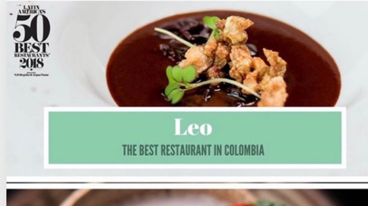 Imagen del galardón "Latin America's 50 Best Restaurants".