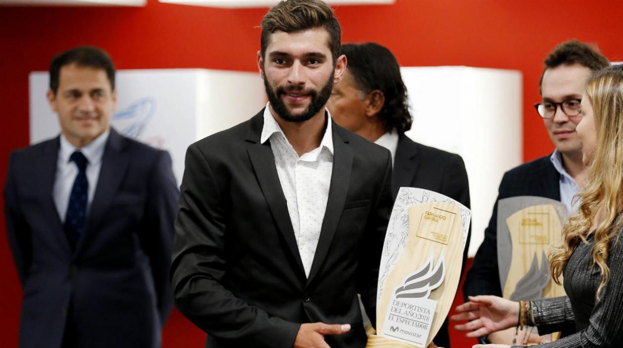 Fernando Gaviria, ciclista colombiano, fue uno de los premiados en el Deportista del Año. 
