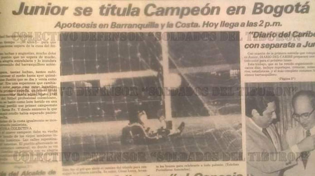 Página del Diario El Caribe, tras el título de Junior. 