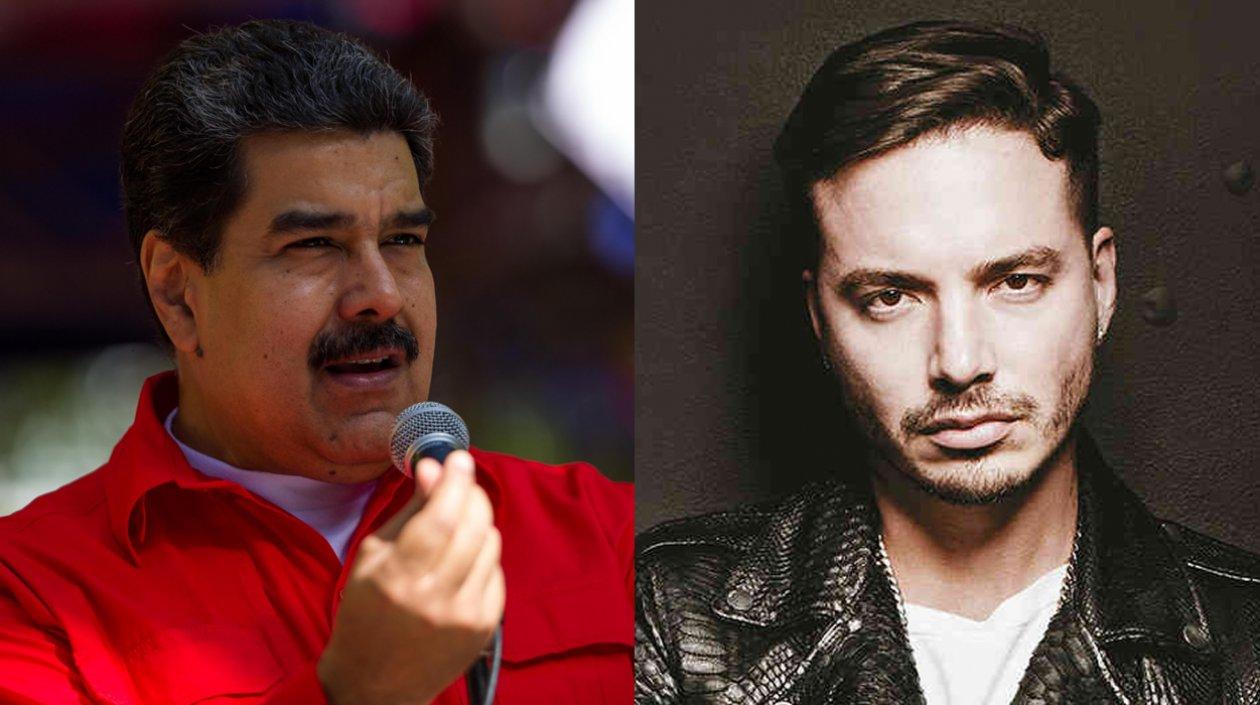 El presIdente de Venezuela, Nicolás Maduro, y el cantante colombiano J Balvin.