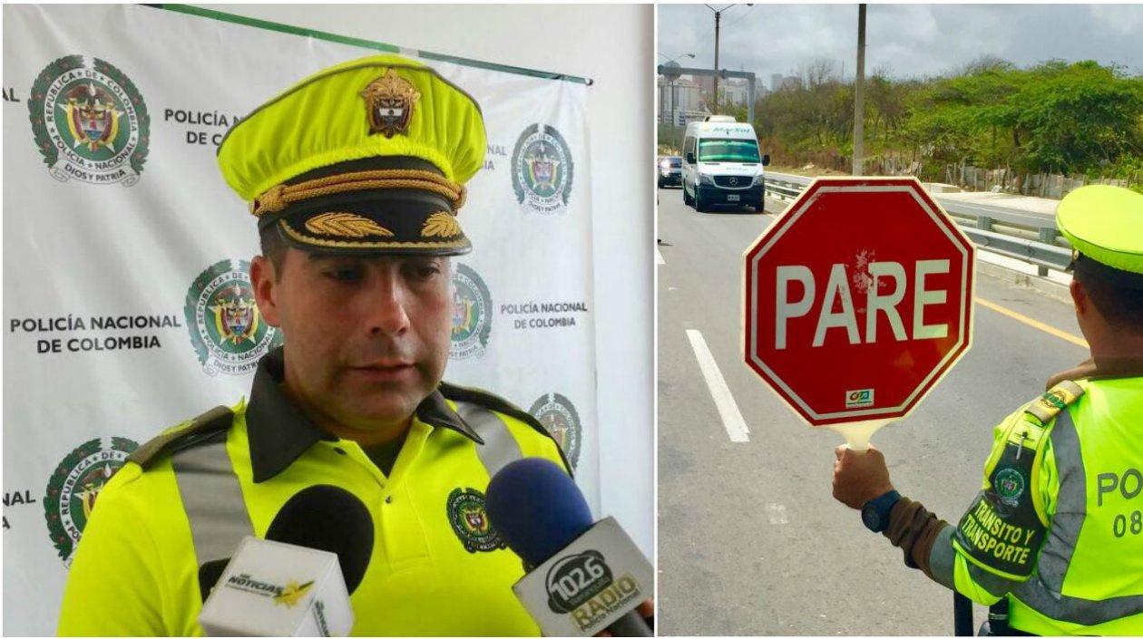 Mayor Gustavo Chaparro, comandante de la Policía de Tránsito de Barranquilla.