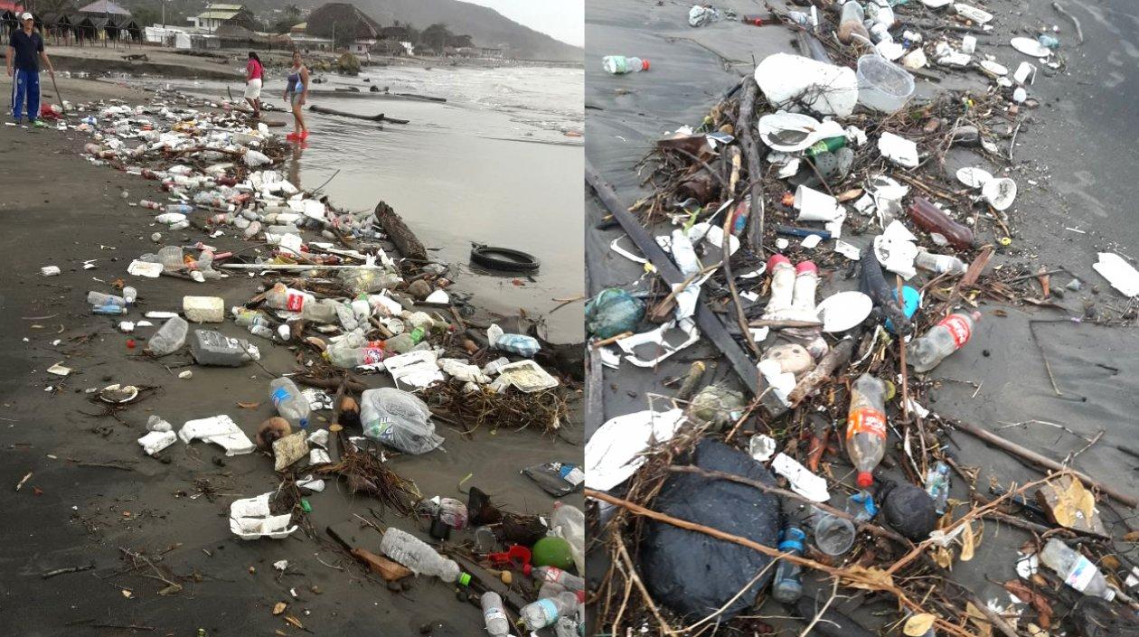 Así quedaron las playas de Puerto Colombia por la cantidad de basuras arrojadas a los arroyos.