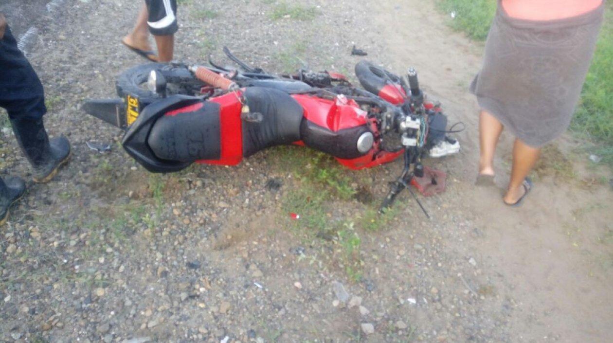 Esta es la moto en la que viajaba la víctima.