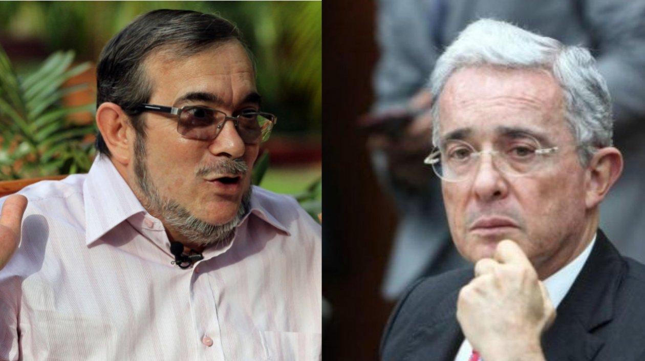 'Timochenko' y Álvaro Uribe. 