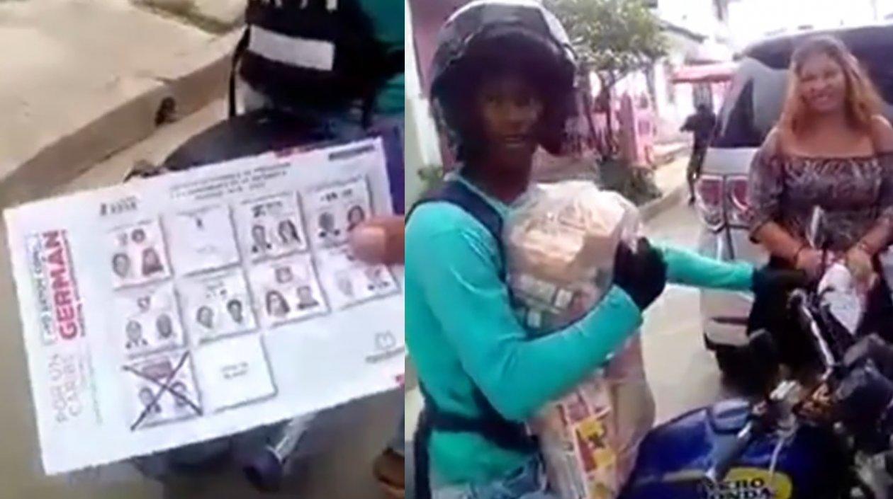 Captura de Video de presunta compra de votos en Galapa.