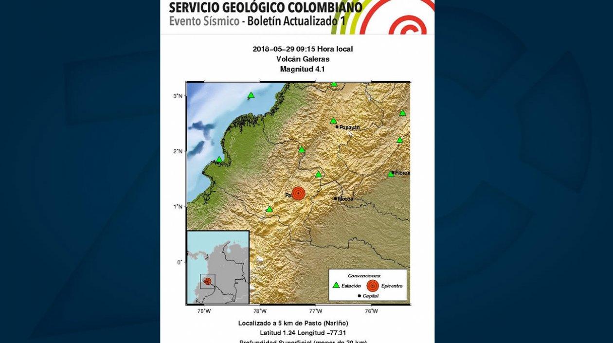 Un sismo de magnitud 4.1 grados se sintió este martes en horas de la mañana en el departamento de Nariño