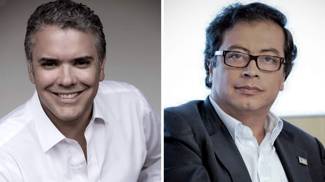 Iván Duque y Gustavo Petro, candidatos presidenciales.