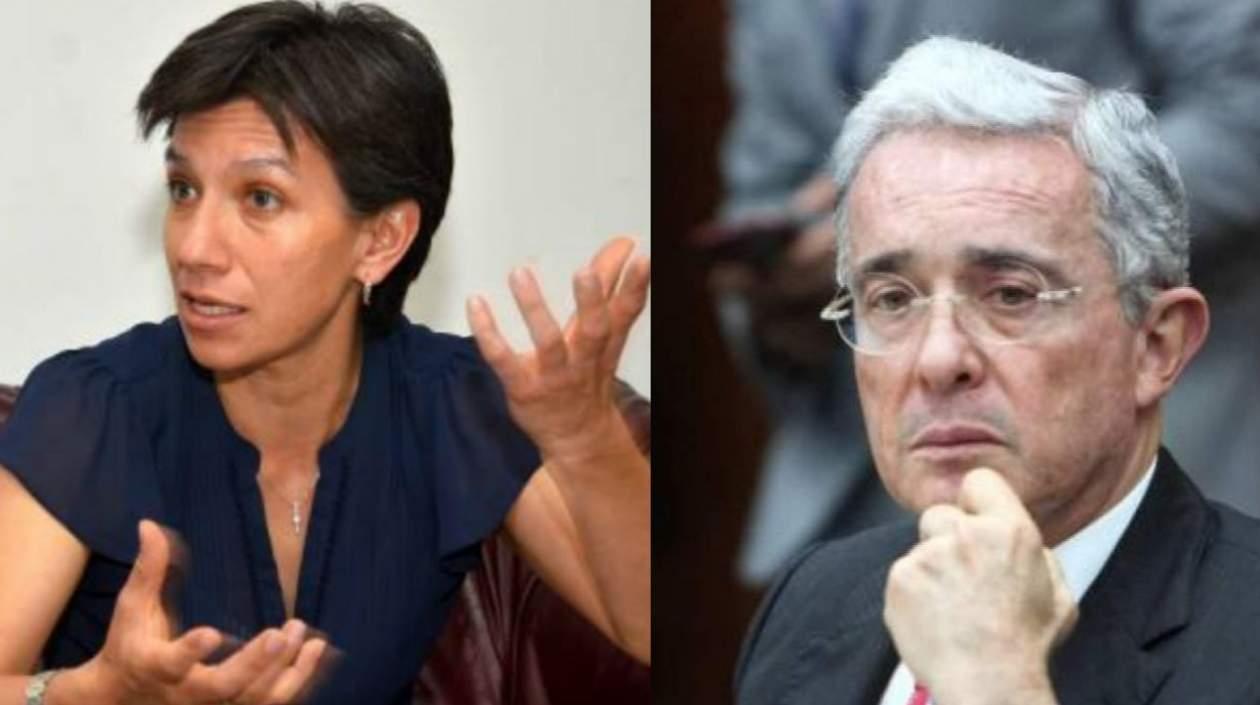 Claudia López y Álvaro Uribe Vélez.
