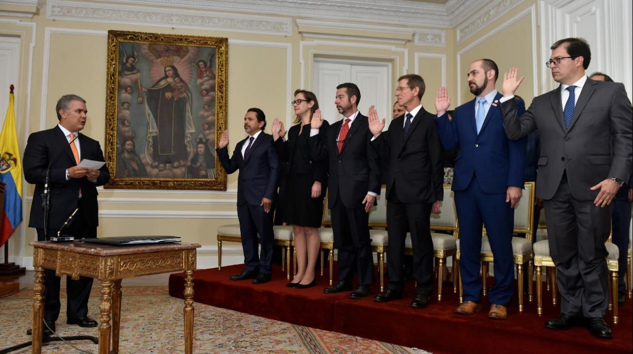 Presidente Duque durante la posesión de los nuevos funcionarios.
