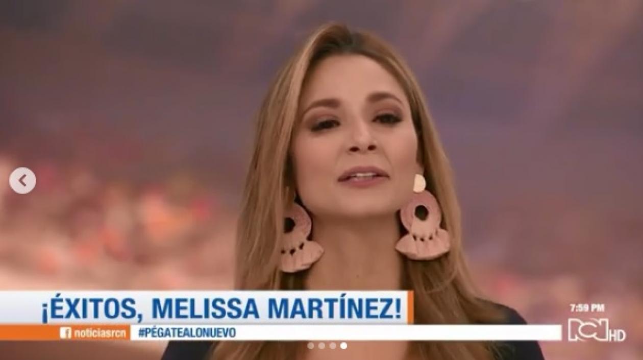 La presentadora Melissa Martínez en su despedida.