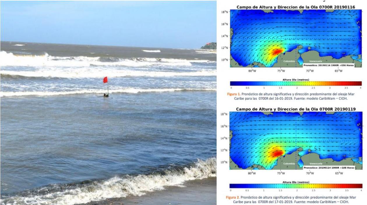 Advertencia en playas de Barranquilla, Santa Marta, Cartagena y Coveñas, con olas de hasta 3 metros.