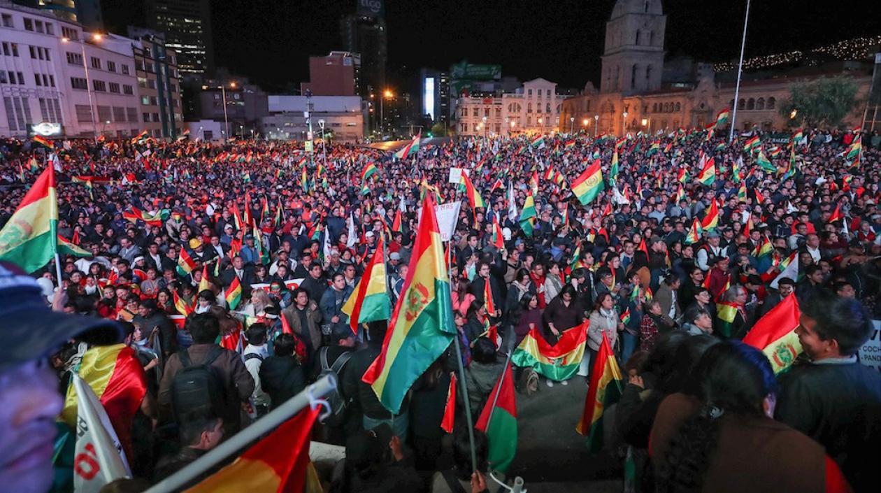 La masiva protesta de los bolivianos.