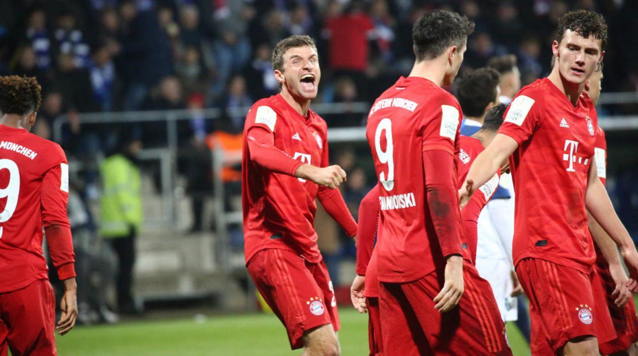 Thomas Müller celebra la victoria. 