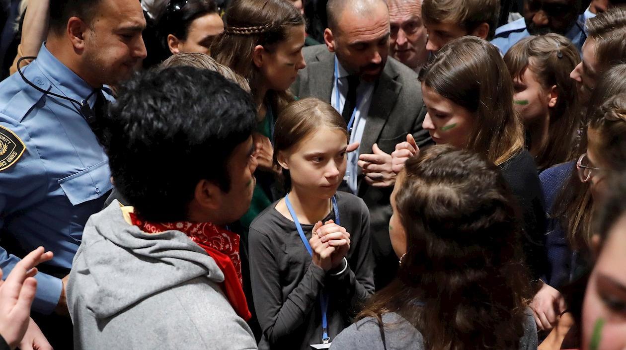  La joven activista climática de 16 años Greta Thunberg en Madrid.
