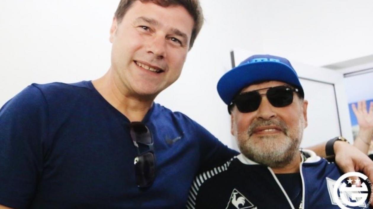 Mauricio Pochettino y Diego Maradona.