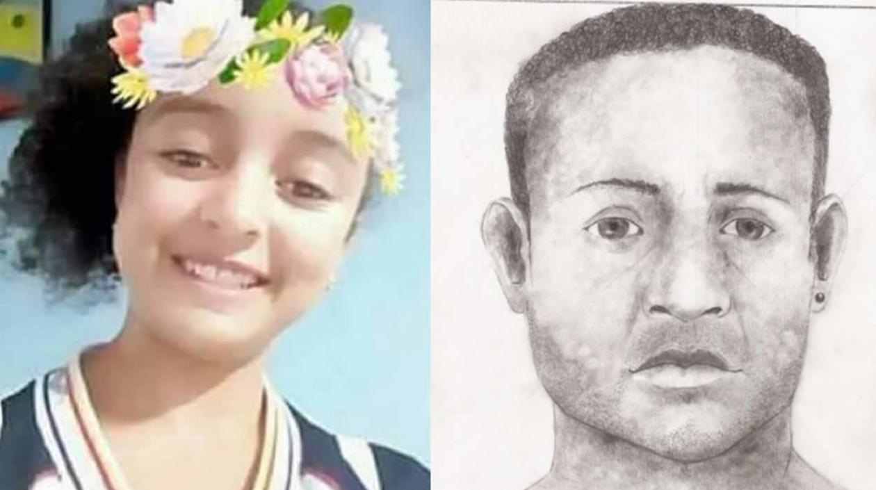 Adolescente asesinada (lado izquierdo) y el retrato hablado de uno de los presuntos delincuentes.