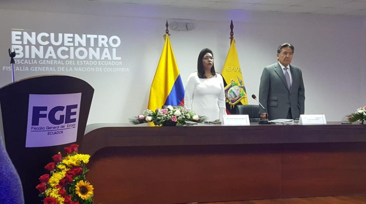 Encuentro Binacional entre el Fiscal General de Colombia, Néstor Humberto Martínez Neira, y la Fiscal General del Estado del Ecuador (E), Ruth Jimena Palacios Brito