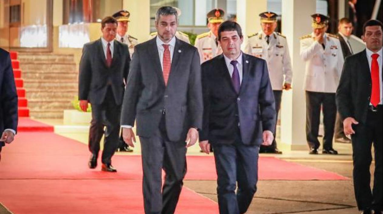 El presidente de Paraguay, Mario Abdo Benítez y el vicepresidente, Hugo Velázquez.