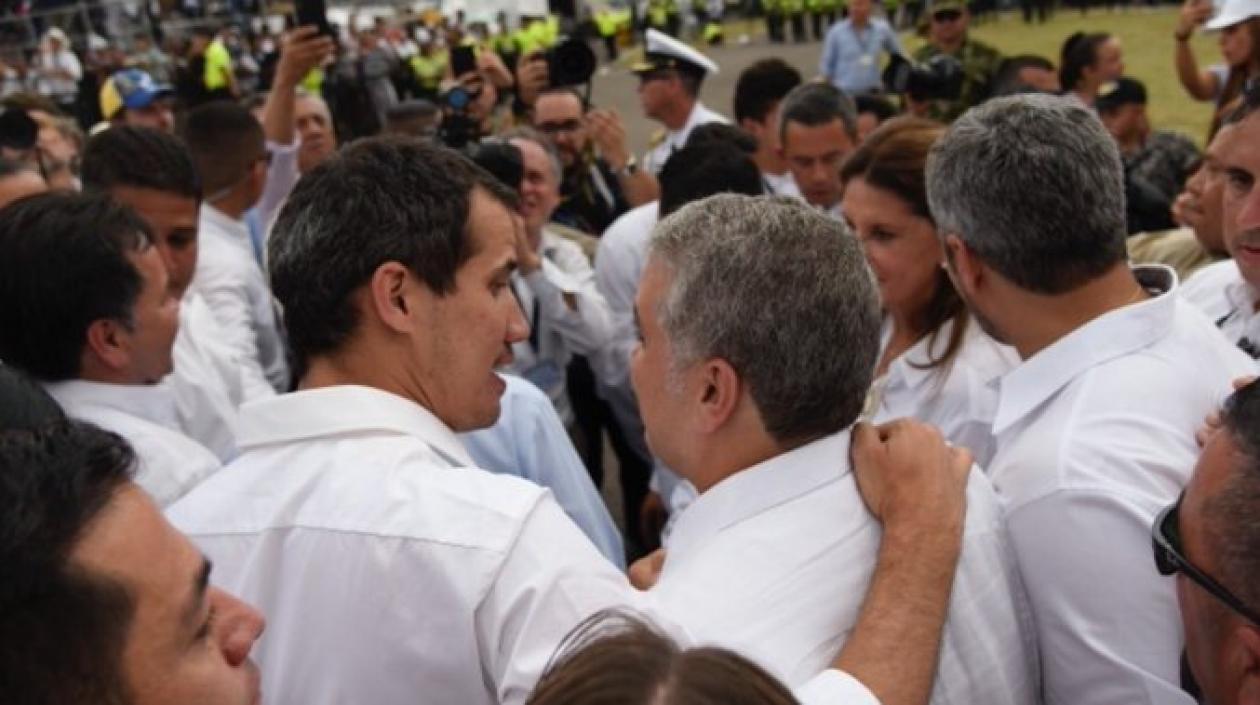 Juan Guaidó y el presidente Duque.