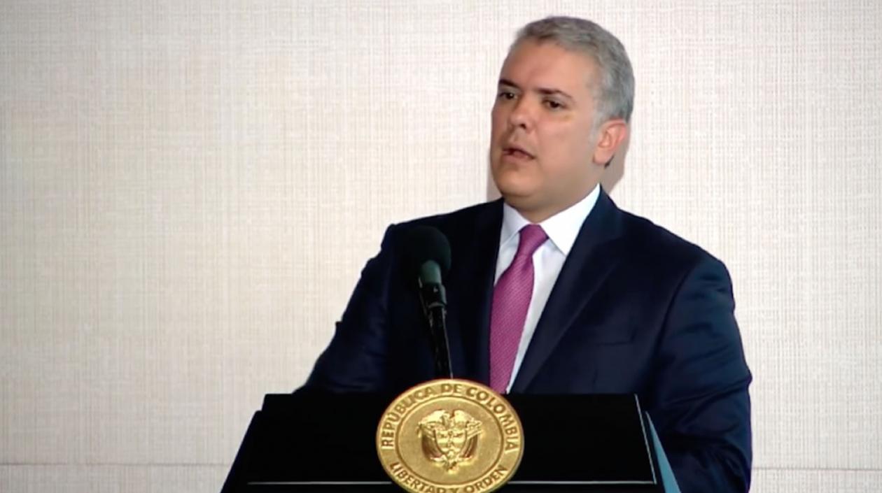 Iván Duque, Presidente de Colombia, durante su intervención en el Grupo de Lima.