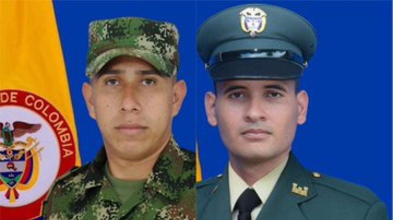 Los dos militares que fallecieron:  el cabo segundo Carlos Roberto Prada Sánchez y el soldado profesional Wilmer Orduz Matagira.
