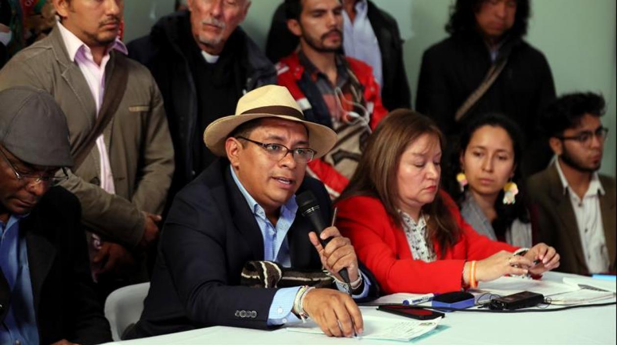 El consejero de la Organización Nacional Indígena de Colombia (Onic), Luis Arias 
