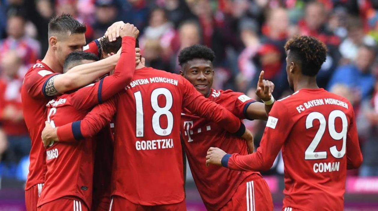 Jugadores del Bayern Múnich celebran un gol. 
