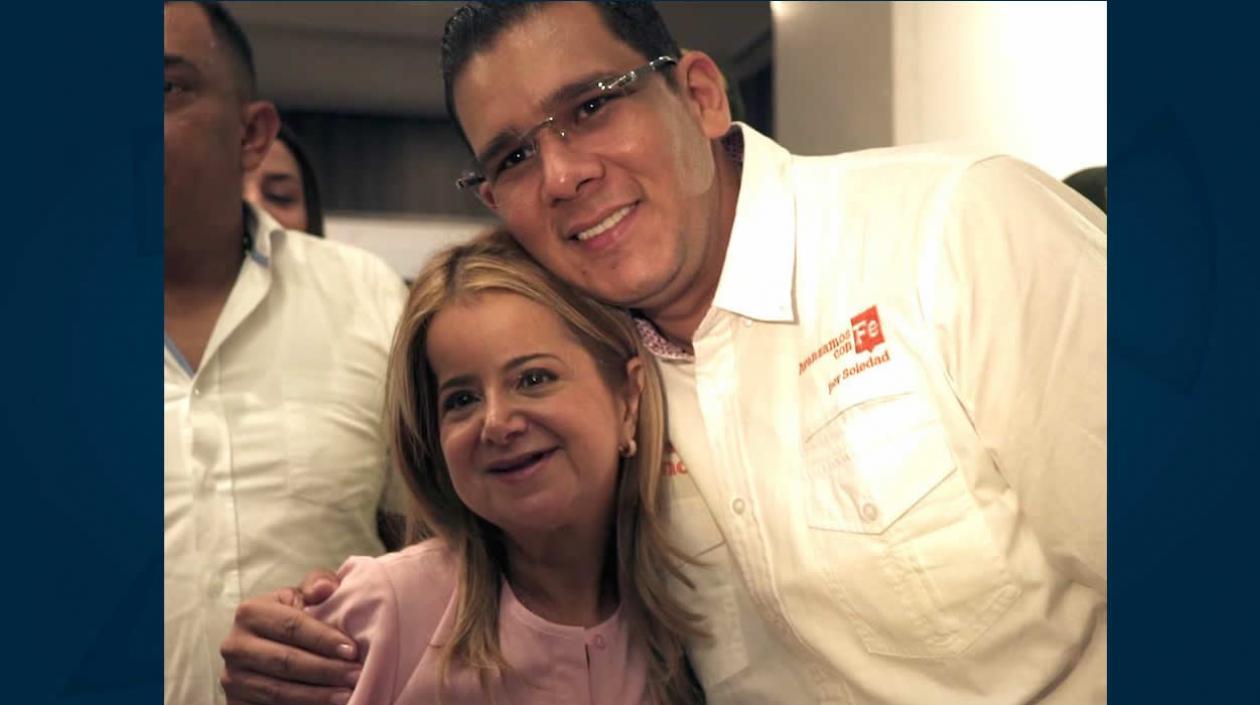 Federman Vizcaino con la candidata a la Gobernación Elsa Noguera De la Espriella