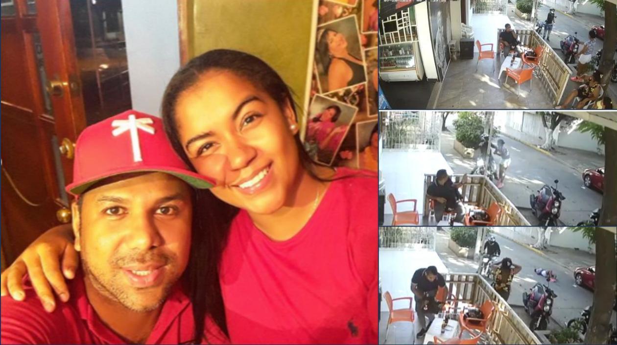 Indira Flórez Aroca, hermana de Dionisio Díaz, en una foto de Instagram. En la otro, hecho criminal que la dejó herida.