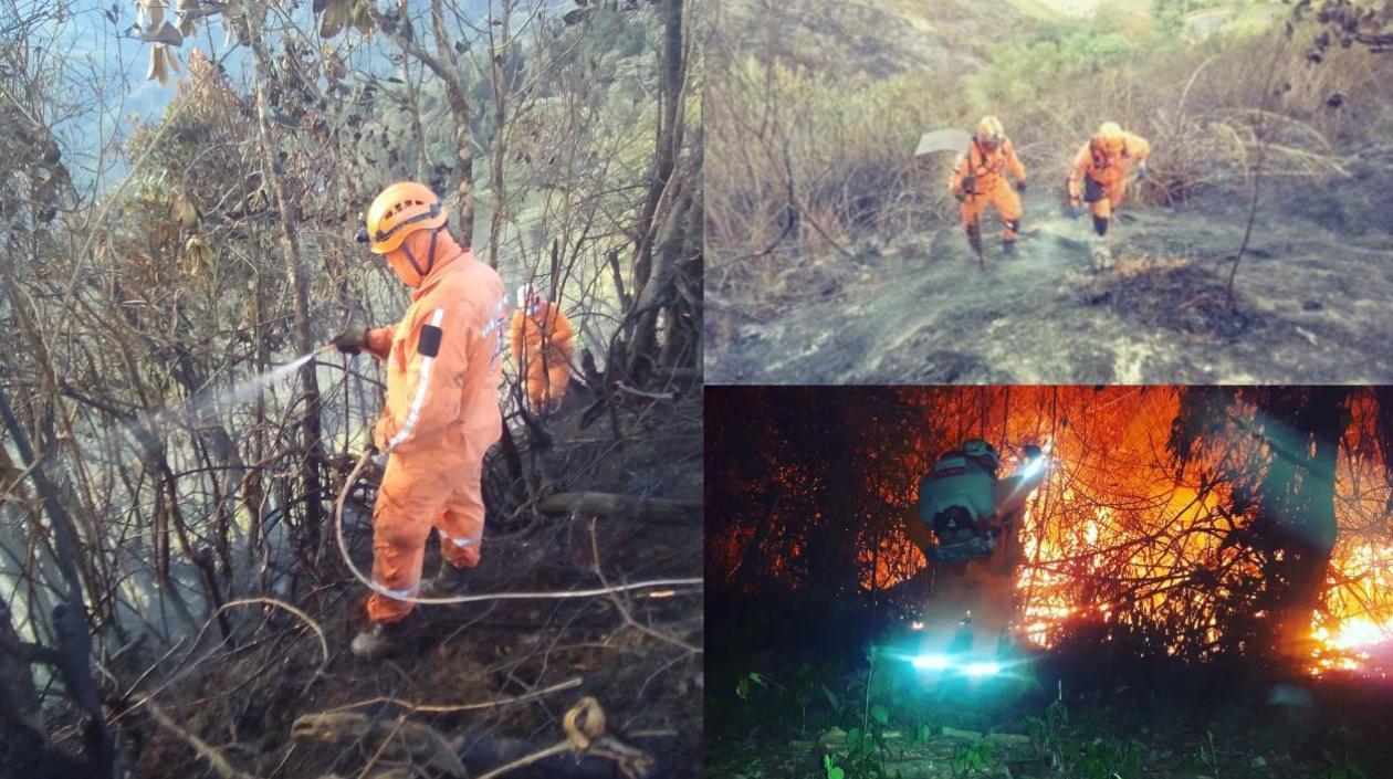 Defensa Civil participó en las labores de extinción de los incendios.