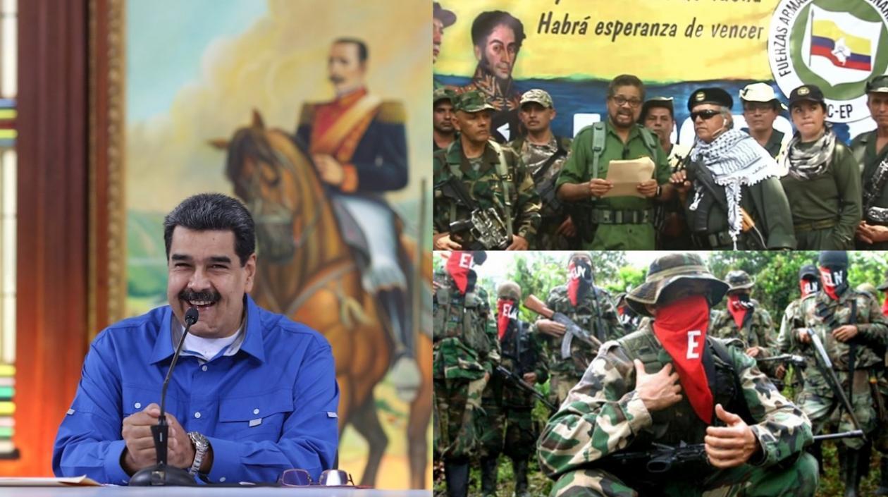 Nicolás Maduro, disidentes de FARC y ELN.