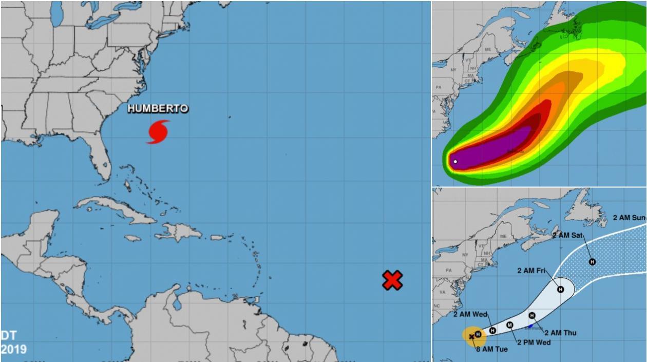 Humberto es el tercer huracán que se registra en la actual temporada de ciclones en la cuenca atlántica.